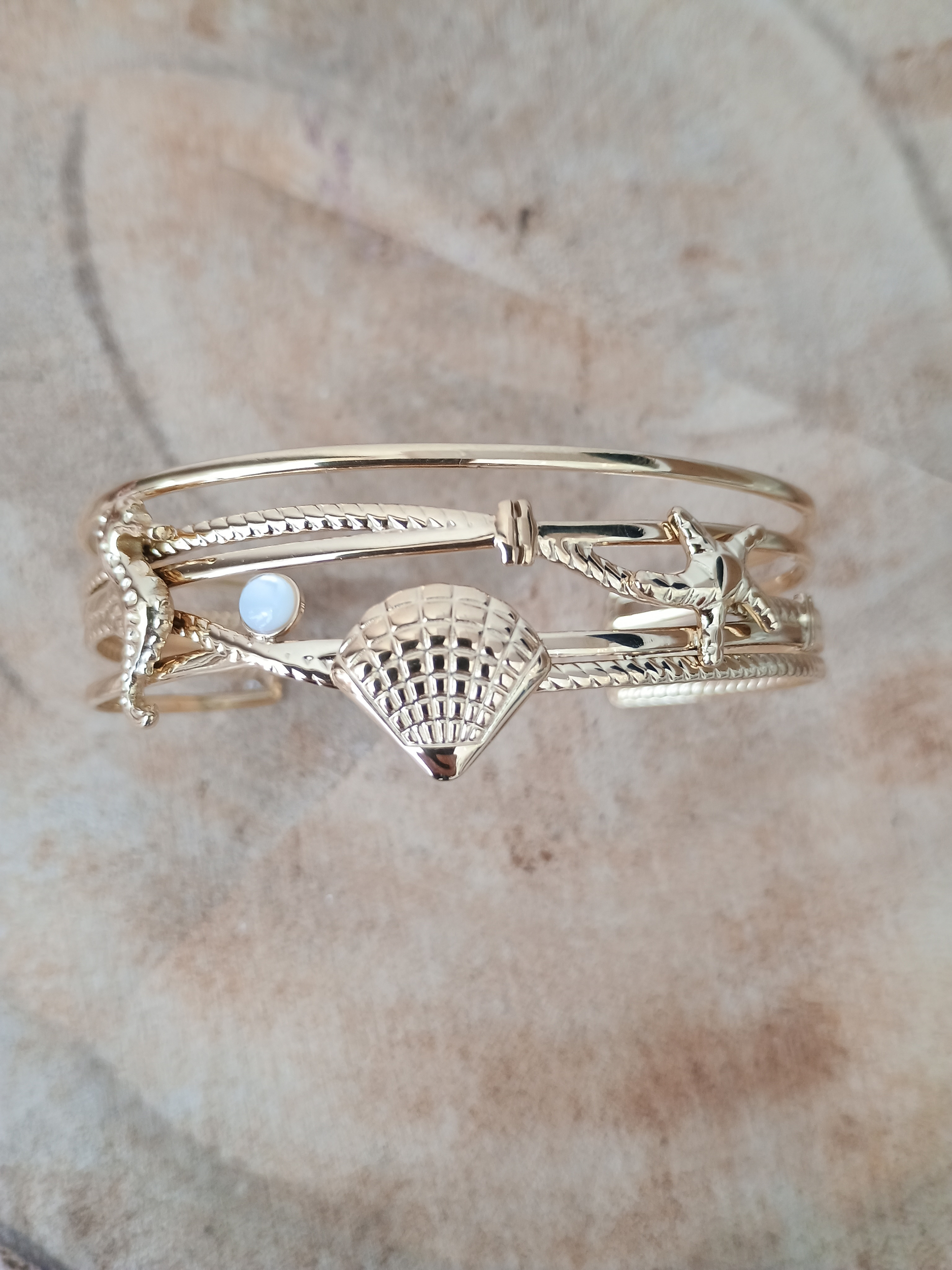 bracelet jonc doré femme