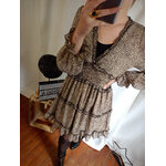 robe petit imprime leo camel
