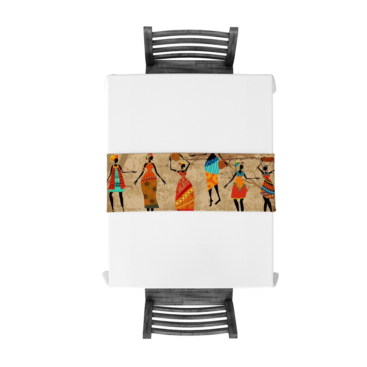 Chemins-de-Table-femme-africaine-danse-Culture-Vase-moderne-chemin-de-Table-tissu-salle-manger-d