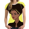 Noir-3D-Art-filles-africaines-impression-T-shirts-pour-les-femmes-d-t-manches-courtes-hauts