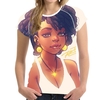 Noir-3D-Art-filles-africaines-impression-T-shirts-pour-les-femmes-d-t-manches-courtes-hauts