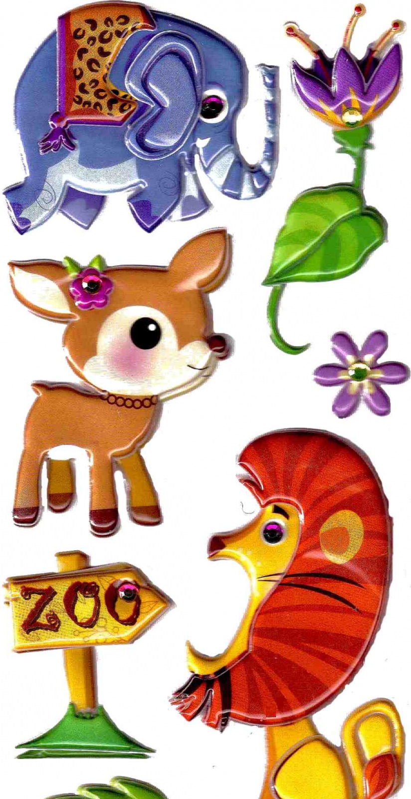 Gommettes stickers Zoo Strass M01detail