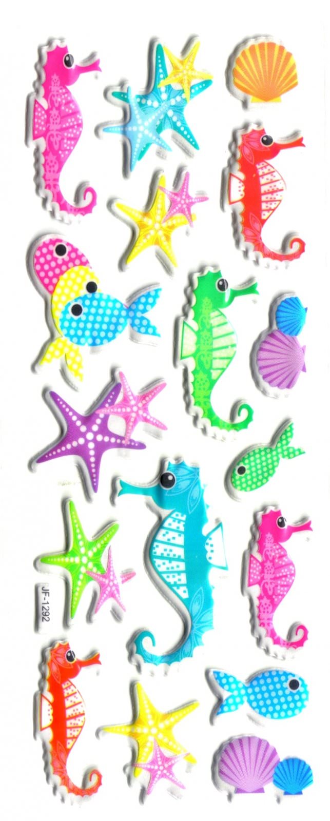 ocean hippocampe etoile coquillage poisson gommette sticker adhesif enfant decoration JF 1292
