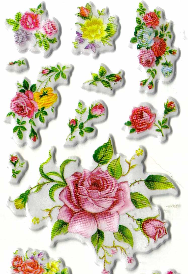 18 Stickers FLEURS (Roses) - Gommettes Enfants/Gommettes Fleurs, Fruits et  Légumes - MaGommette