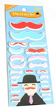 Stickers Moustache 3D rouge