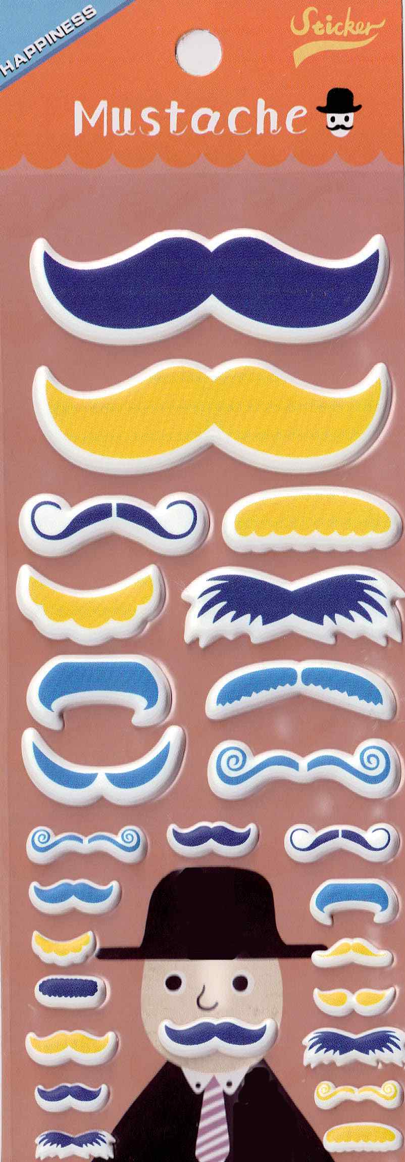 stickers Moustache Bleu