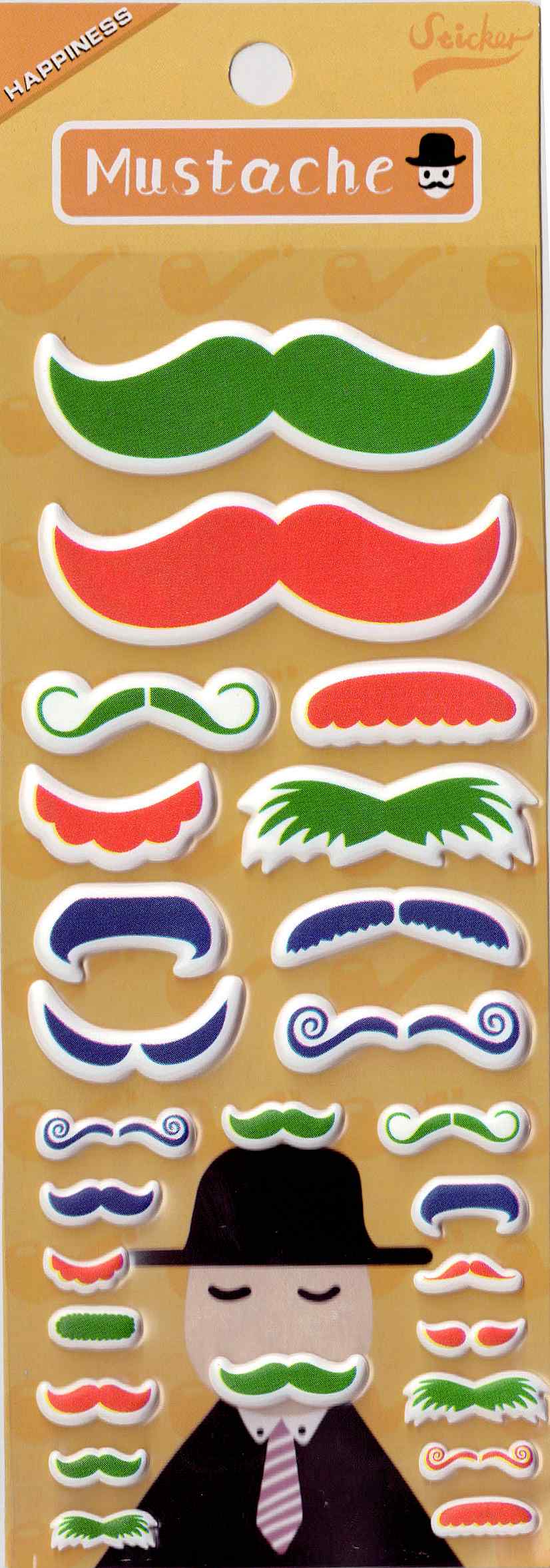 stickers moustache verte