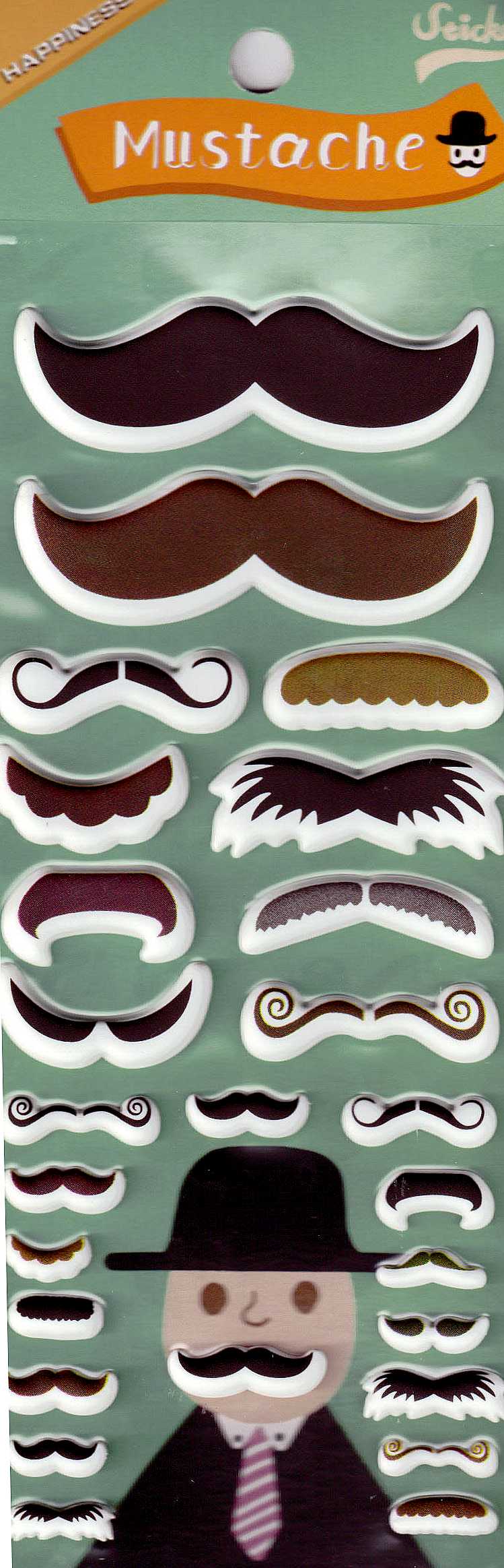 Stickers 3D Moustache black