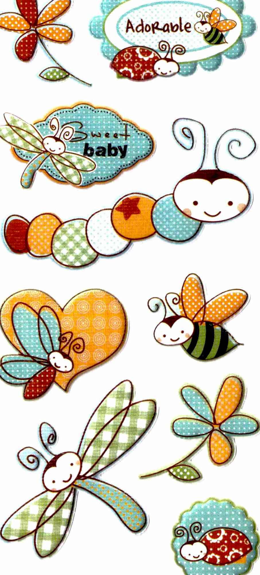 Achat sticker scrapbooking sticker naissance  libellule XL15detail