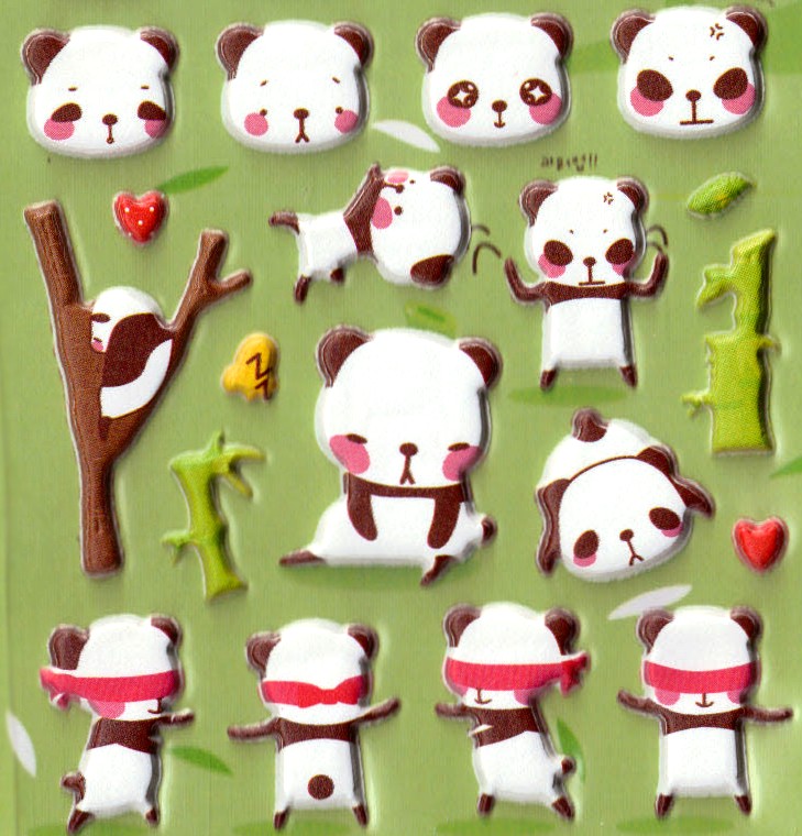 Stickers Kawaii Panda Cache Cache detail