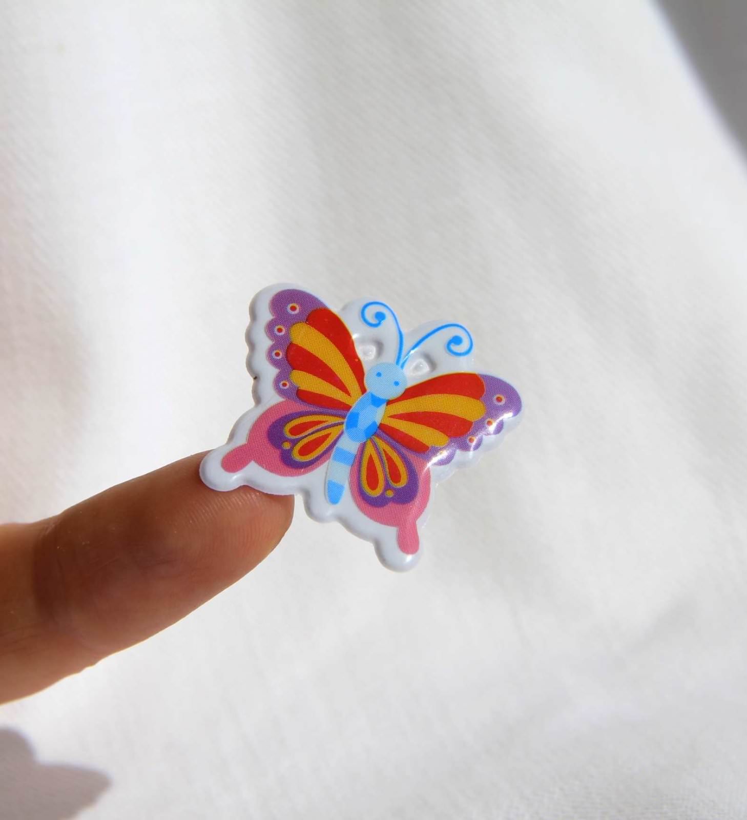 papillons gommette adhesive autocollant enfant sticker decoration scrapbooking  rigide  detail JF1241