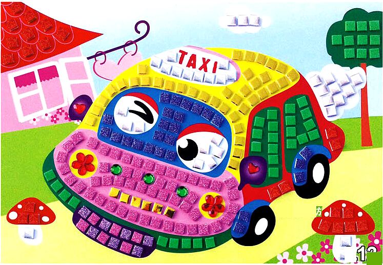 Mosaique Puzzle Autocollant taxi voiture
