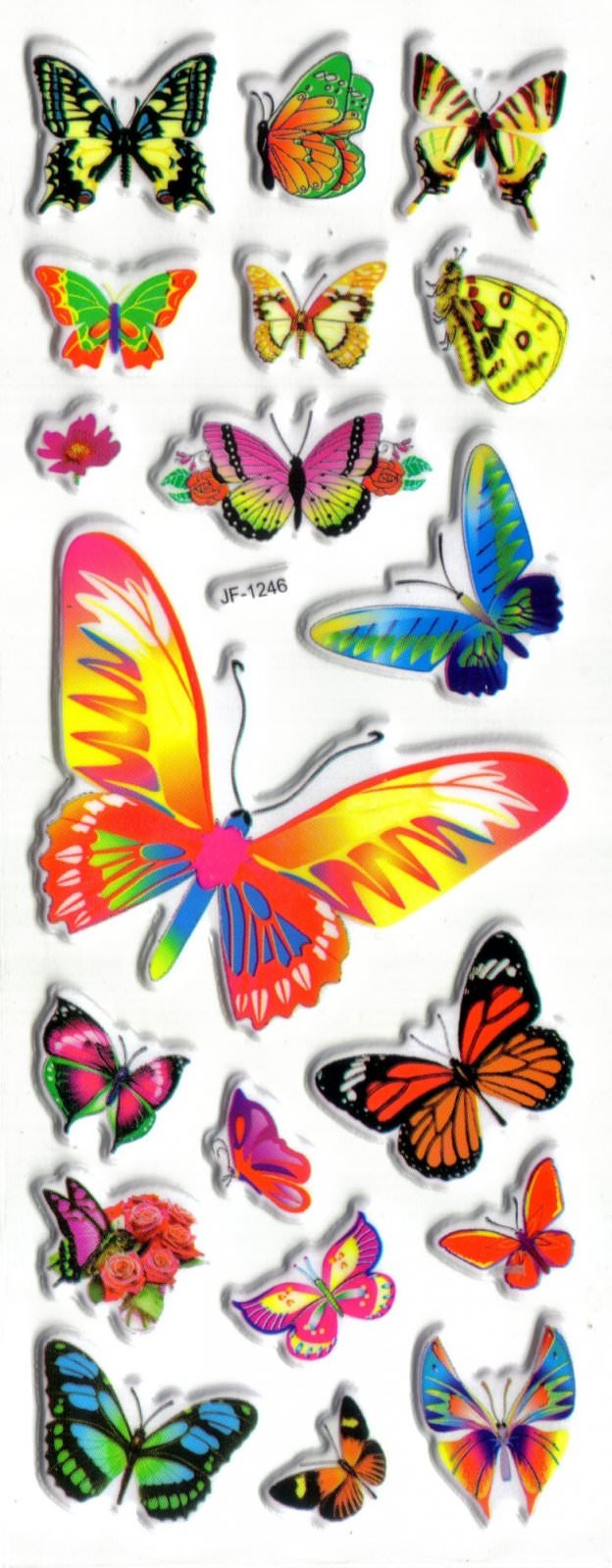 papillons bugs gommette adhesive autocollant sticker decoration scrapbooking  rigide JF1246