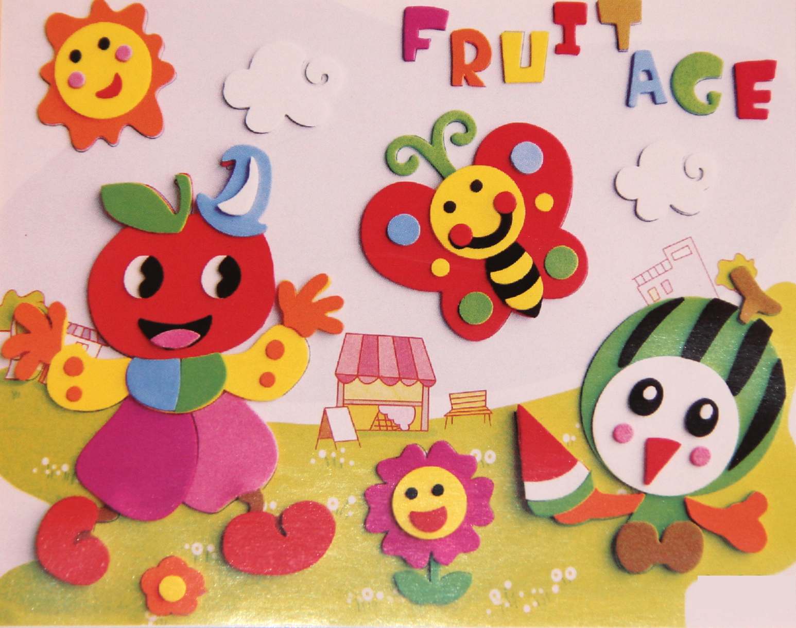 Puzzle autocollant fruits