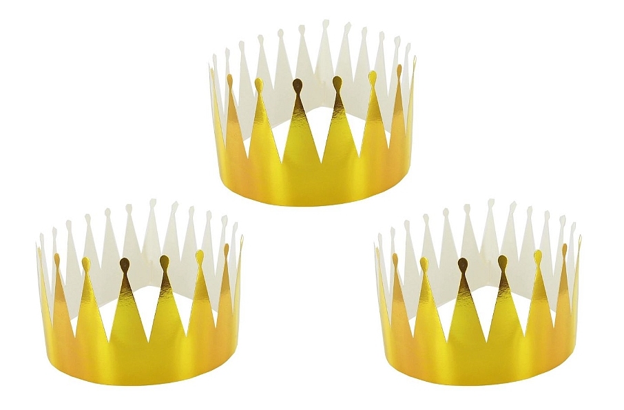 3 Couronnes des Rois en carton doré à décorer - Loisirs Créatifs