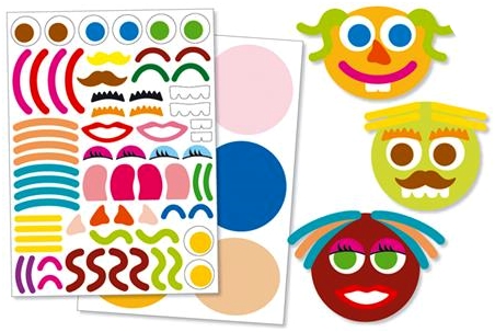 GOMMETTE,stickers for kids J--Autocollant visage Smiley pour