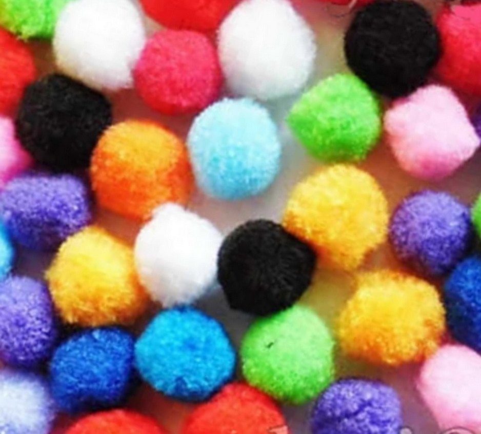 Dylan-EU 160Pcs Pompons Colorés Boules de Pompon Multicolores Rondes pour Les Fournitures de Loisirs et DIY Décorations Artistiques Créatives 