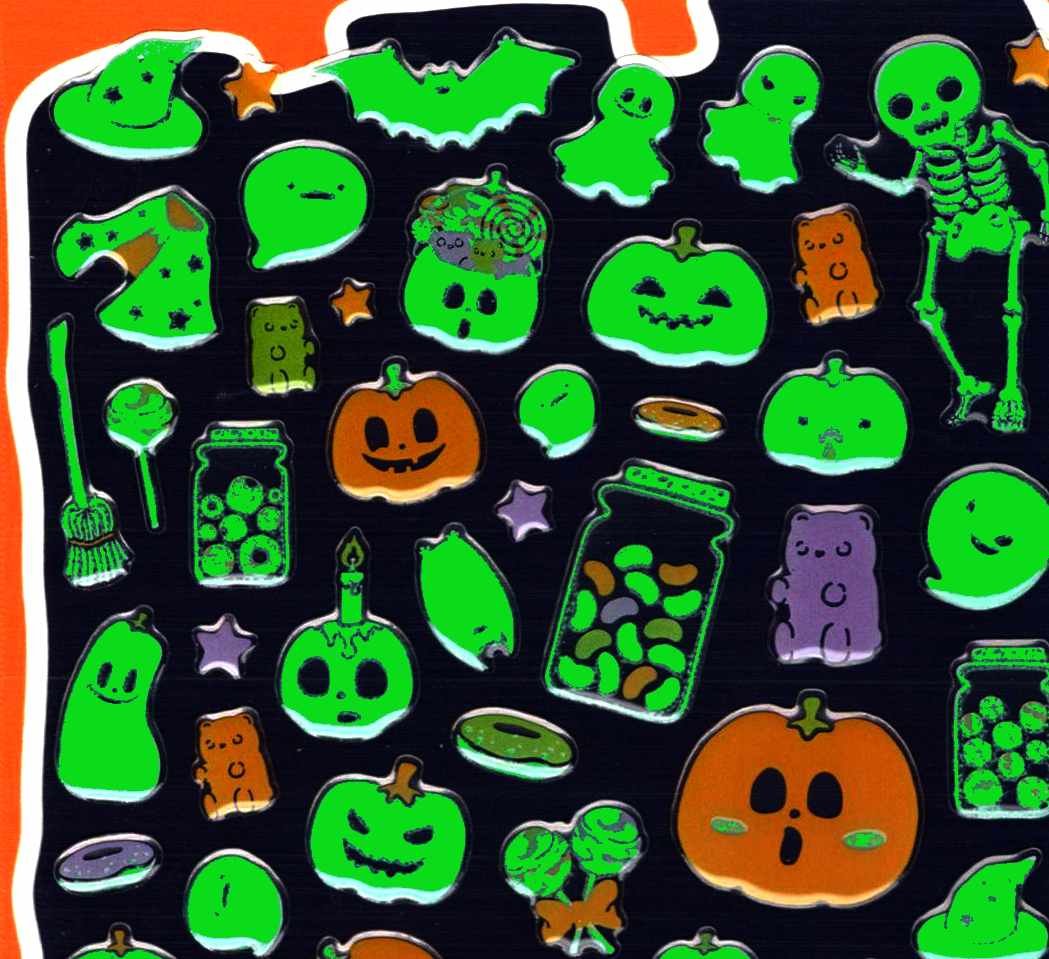 stickers halloween phosphorescent detail