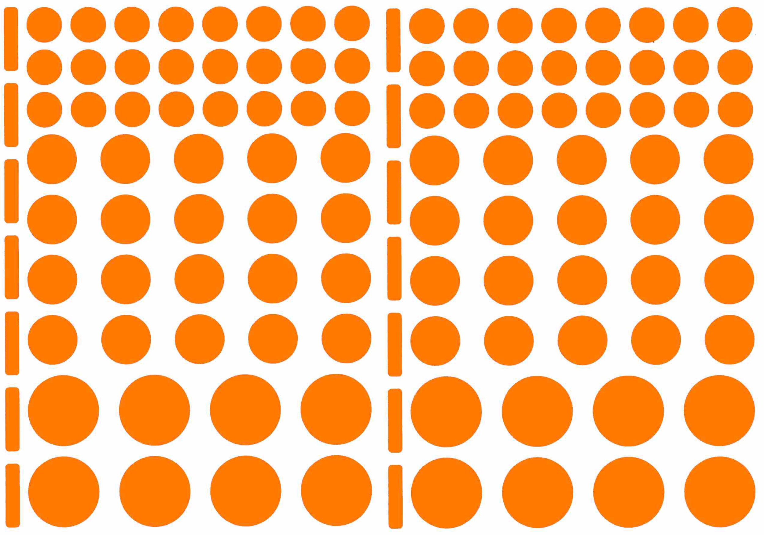 104 Gommettes Rondes Orange multi tailles - Gommettes Enfants/Gommettes  Automne - MaGommette