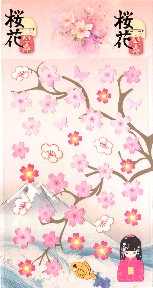 Gommettes fleurs de cerisiers japonais
