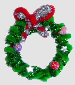 couronne chenille noel verte