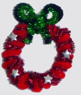 couronne chenille de noel rouge