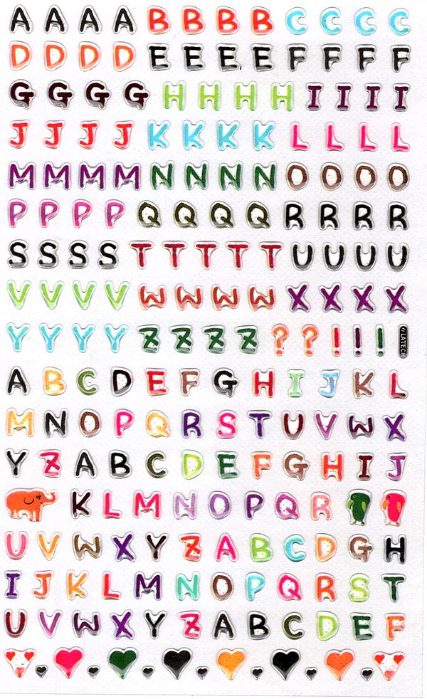 gommettes alphabet petites lettres