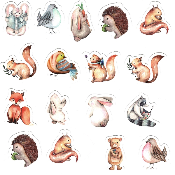 44 stickers Animaux des forêts - Gommettes Animaux - MaGommette