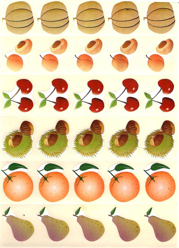 50 grandes gommettes bébé - Fruits