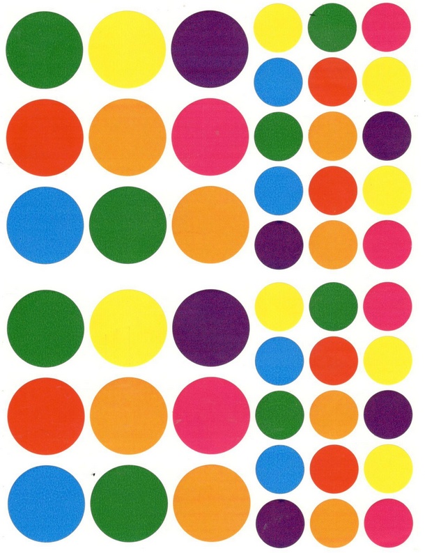 Gommettes rondes multicolore - 1,5 cm - 140 pcs - Gommette géométrique -  Creavea