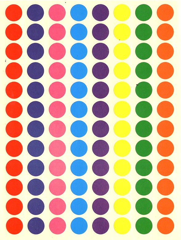 Gommettes rondes 15 mm multicolores