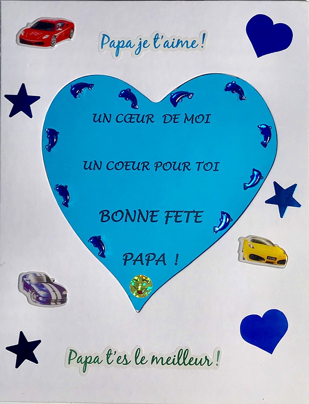 Kit Carte Papa En Gommettes Et Cadre Cœur Loisirs Creatifs Fete Des Meres Fete Des Peres Magommette