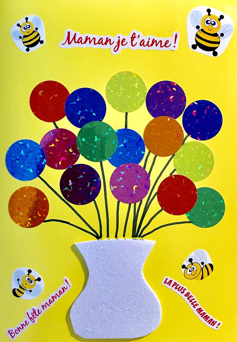 Avis Et Commentaires De Kit Bricolage Carte Maman Modele Ballons Loisirs Creatifs Fete Des Meres Fete Des Peres Magommette