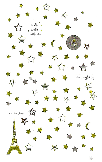 gommettes petites étoiles dorées 0.5 cm