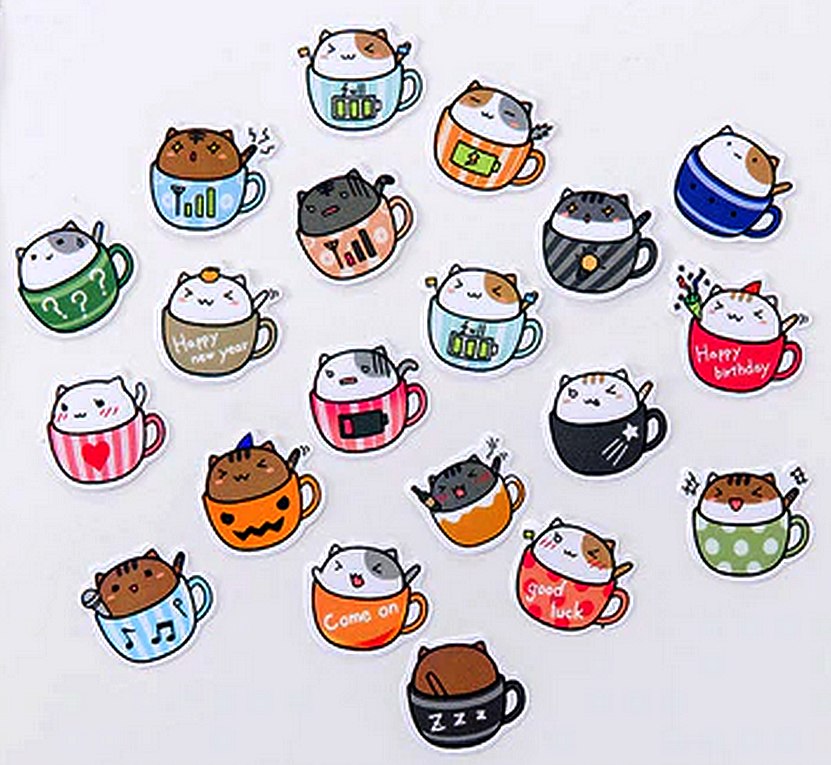 Stickers Chats dans mugs