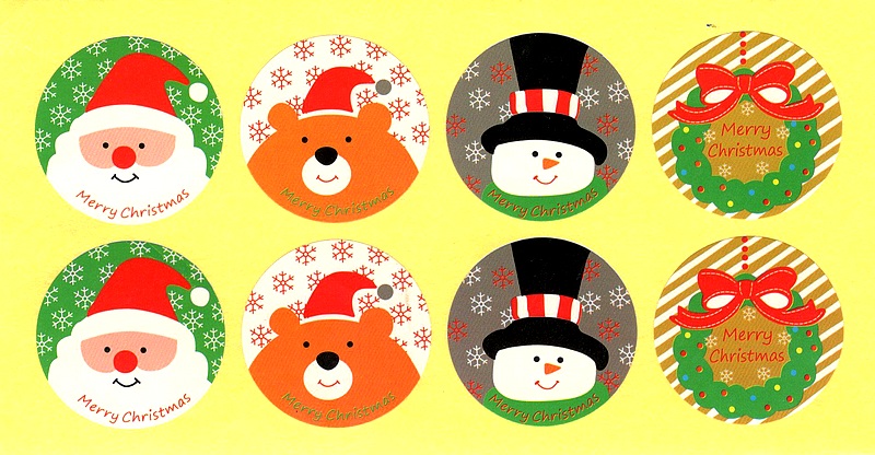 Stickers ronds Noël
