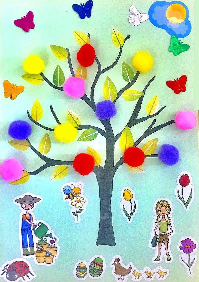 MengH-SHOP Enfants Kits d'artisanat Bricolage Set de Loisir Creatif Inclure  Tiges de Chenille Pompons Yeux Mobiles Plume Feutre Art