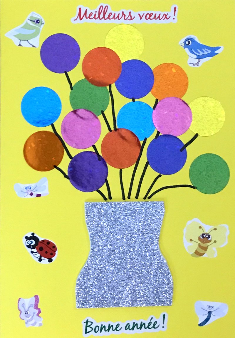KIT Bricolage Carte Vœux avec ballons en gommettes - MaGommette