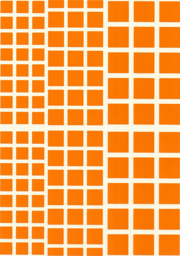 gommettes carré orange multitaille Grib