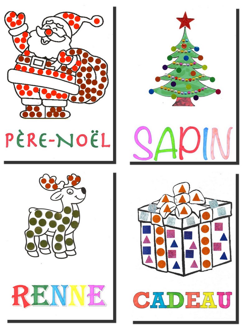KIT Bricolage Noël : Père Noël Boules de coton et gommettes