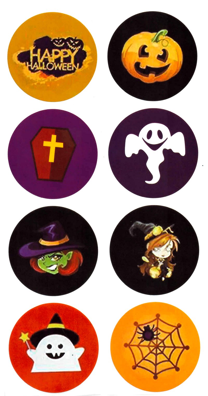 Ensemble D'autocollants D'halloween Autocollants Imprimables Png Imprimer  Et Découper Des Autocollants Autocollants Drôles D'halloween