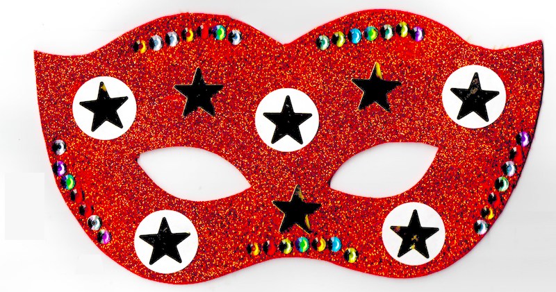 KIT Bricolage Masque carnaval Rouge en mousse et gommettes - MaGommette