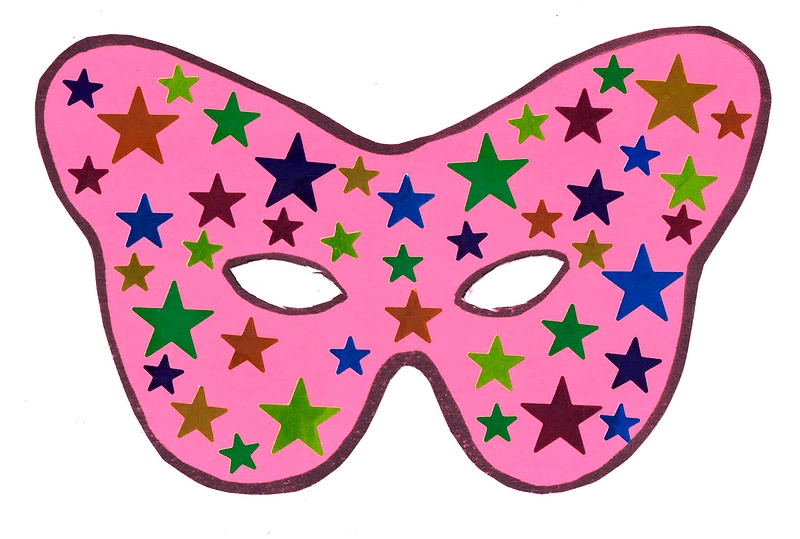 KIT Bricolage Masque de Carnaval Papillon rose en gommettes étoiles -  MaGommette