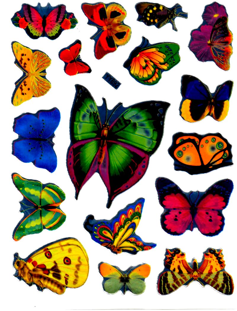Stickers papillons irisés