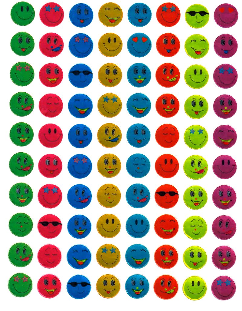 Stickers smileys irisés