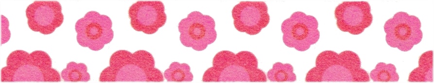 masking tape papier washi tape fleurs rose sur fond blanc detail