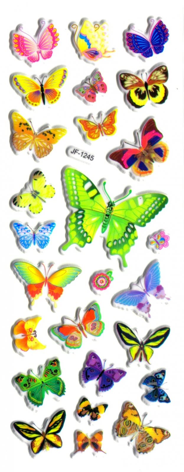 papillons gommette adhesive autocollant sticker decoration scrapbooking  rigide JF1245