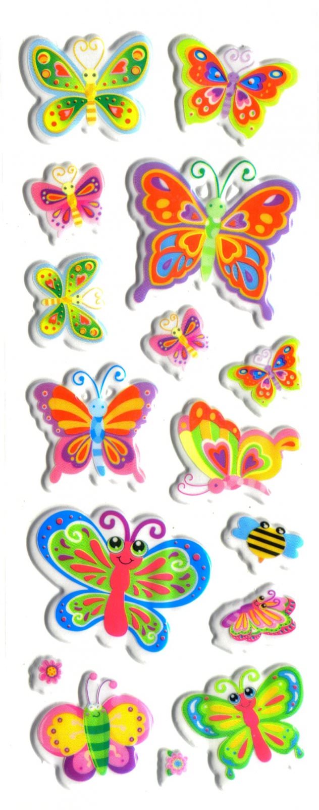 papillons bugs gommette adhesive autocollant sticker decoration scrapbooking  rigide JFxx