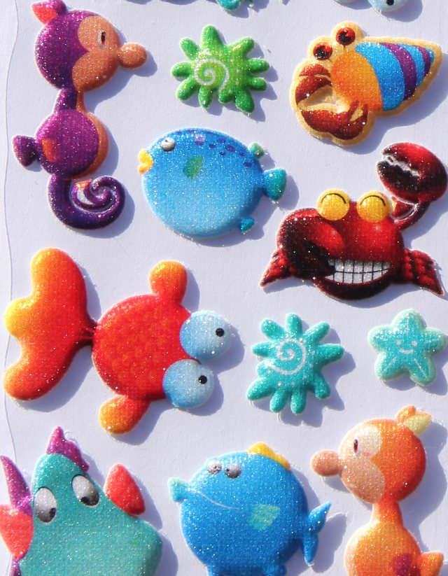 Gommettes animaux Stickers animaux Poissons X28E
