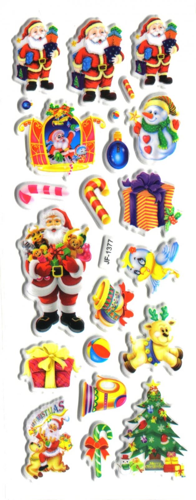 Noel papa noel cadeaux fete gommette autocollant stickers enfant decoration scrapbooking JF 1377